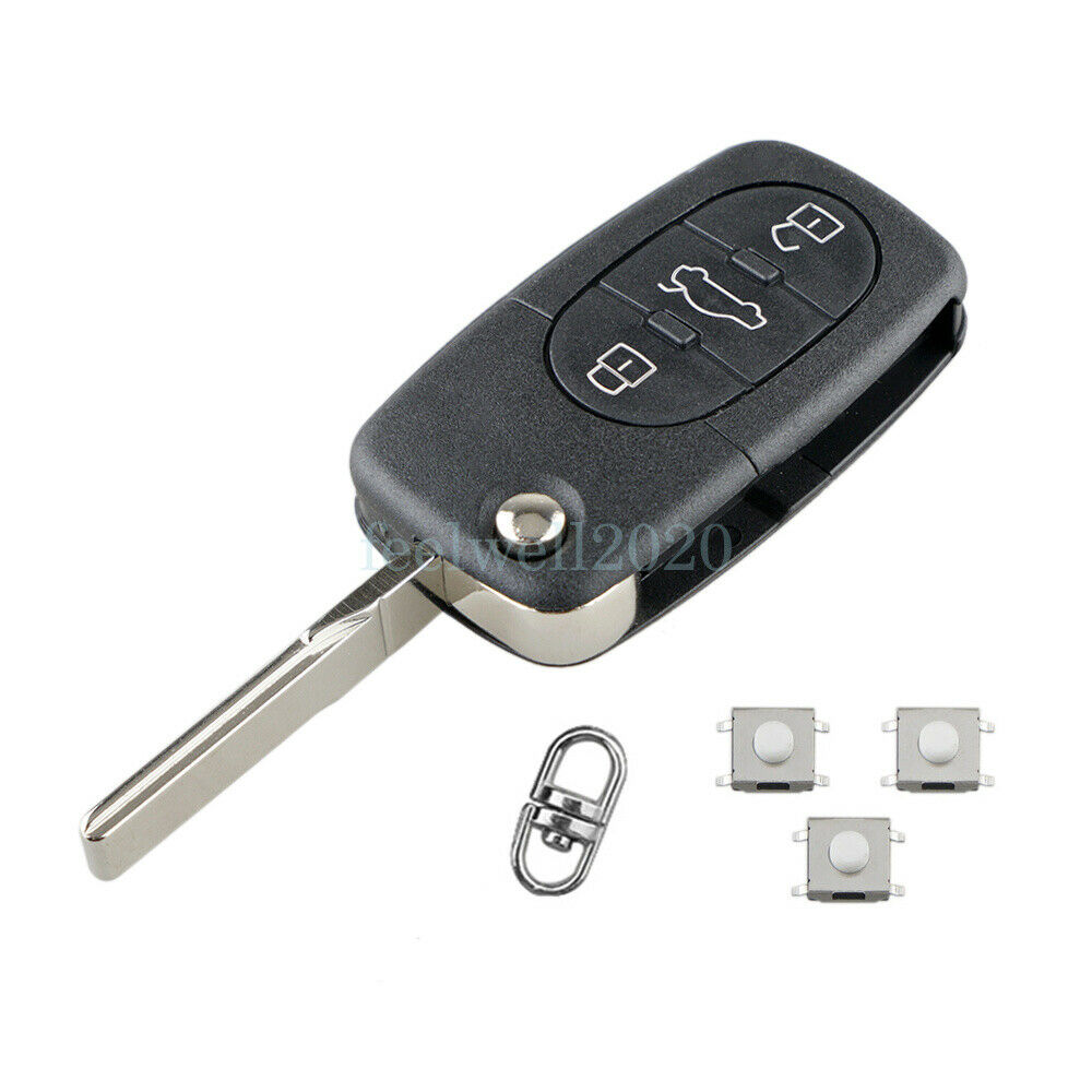 3 Button Remote Car Flip Blade Key Fob Case Switch For Audi A2 A3 A4 A6 A8 TT UK