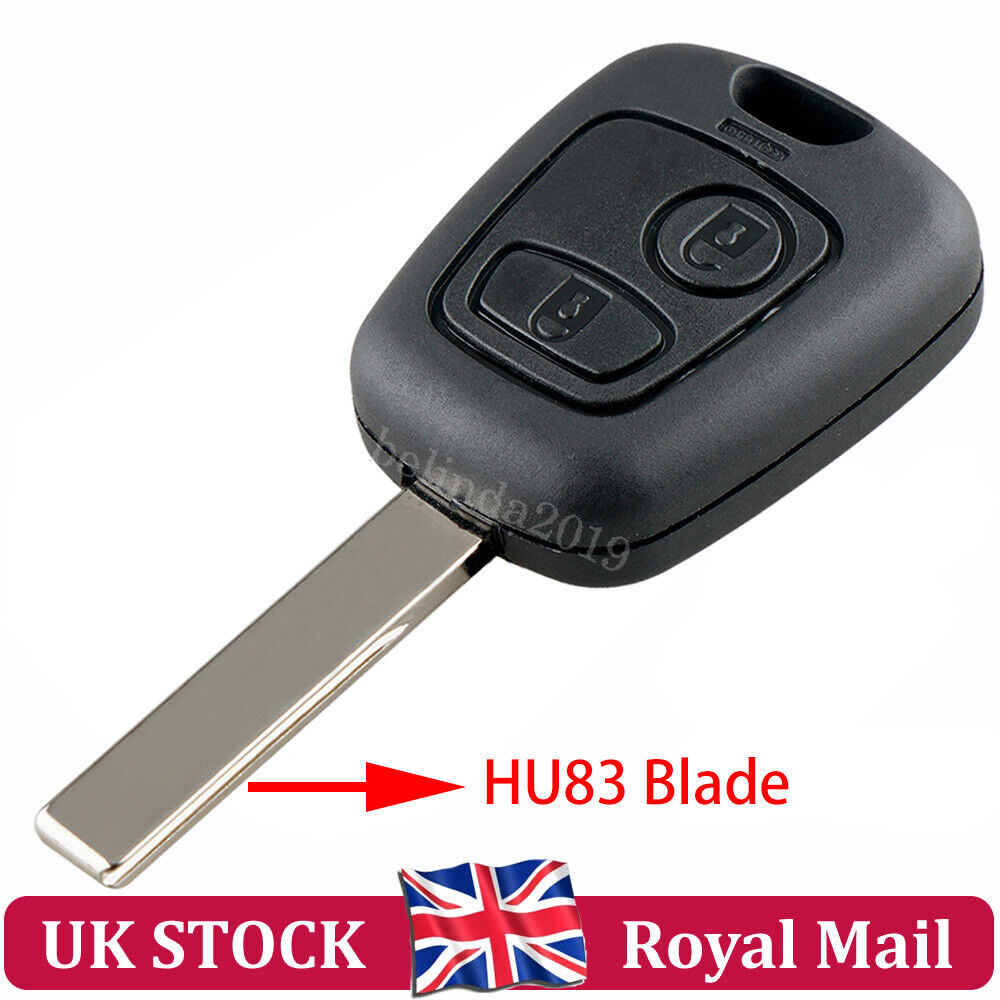 Remote Car Key Case Shell Cover 2 Button for Citroen C1 C2 C3 C4 C5 + HU83 Blade