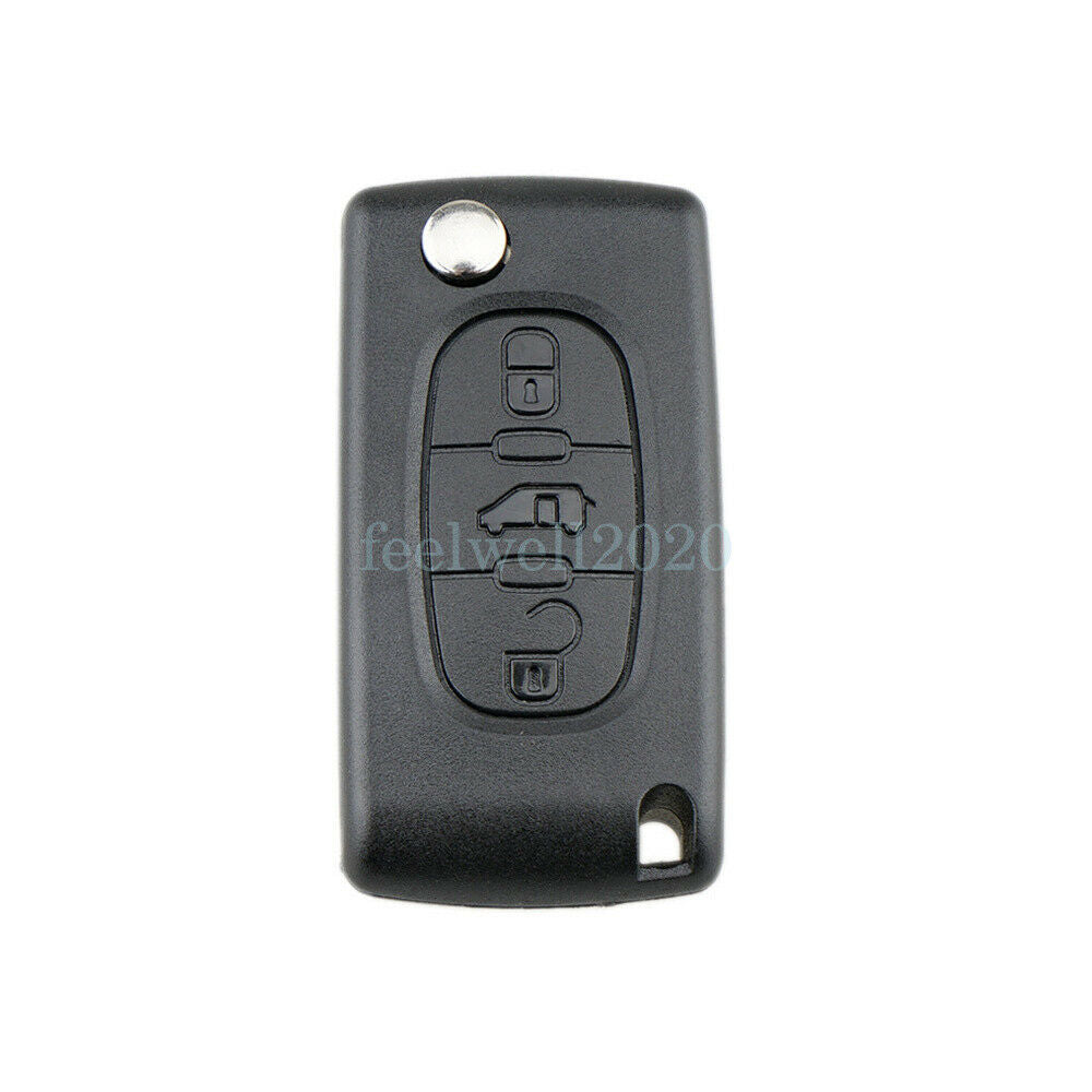 For Peugeot Expert Partner Van Centre 3 Button Remote Flip Key Fob Case  Blade