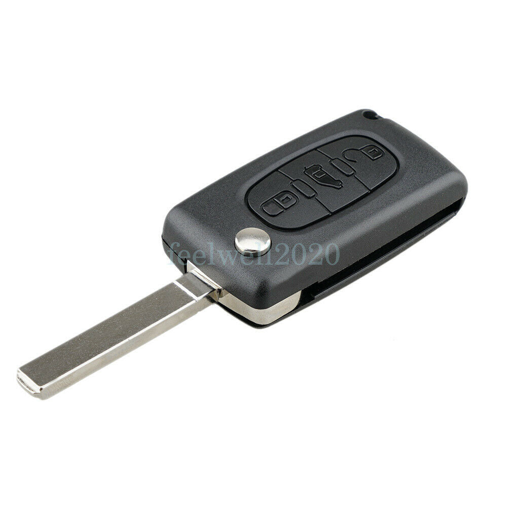 3 Button Flip Remote Key Case For VA2 Peugeot Partner Citroen Berlingo Dispatch