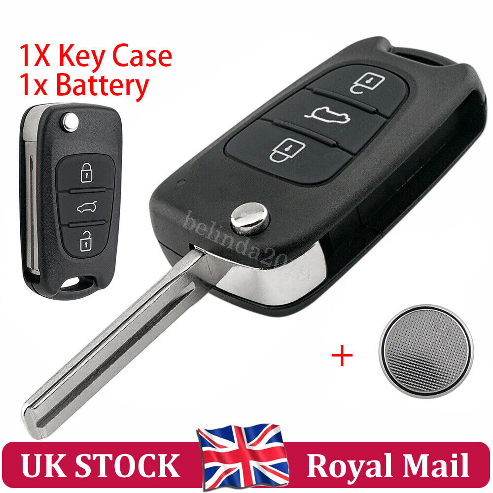 for Hyundai I20 I30 Kia Ceed Pro Sportage 3 Button Flip Key Fob Case Shell Cover