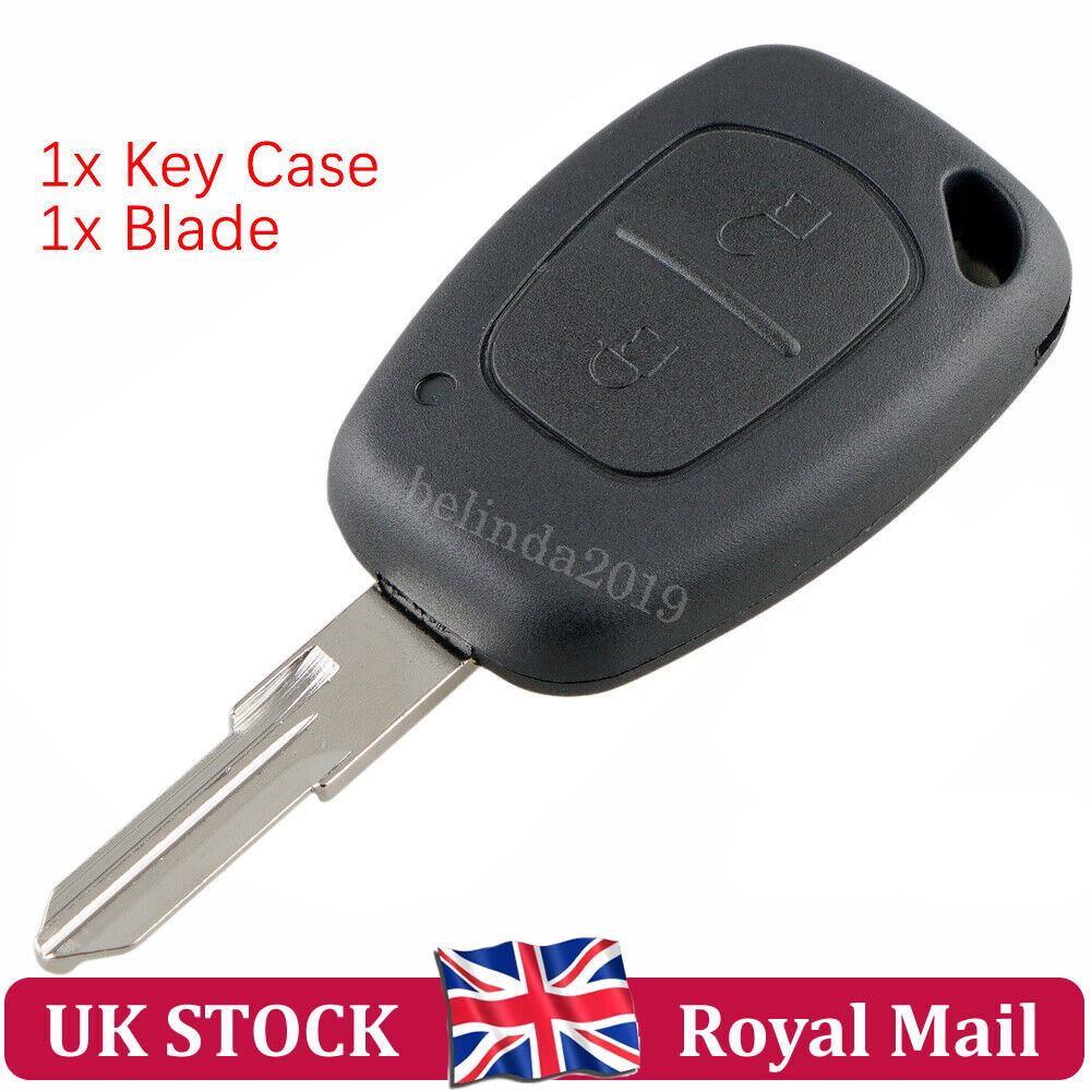 2 Button Key Fob Case Shell Replacement For Renault Trafic Vivaro Master Kangoo