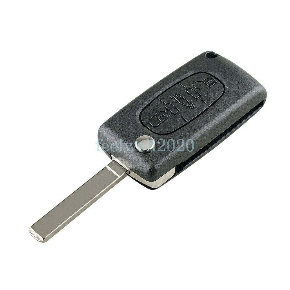 3BTN Remote Fob Case Key Shell +VA2 Blank Blade For Peugeot 207 307 407 308 607