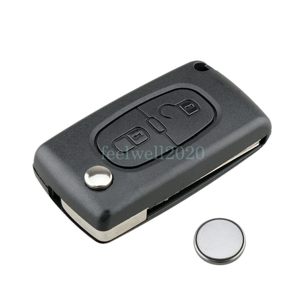 2 Button CE0536 Key Fob Case Battery For Citroen C2 C3 Berlingo Dispatch Peugeot