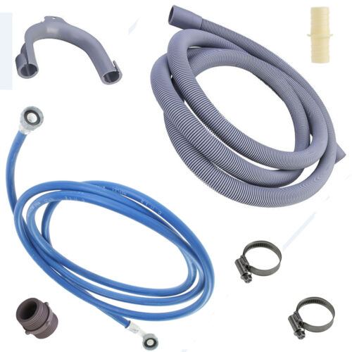 Universal Dishwasher Cold Inlet Fill & Waste Water Drain Hose Extension Kit 2.5m
