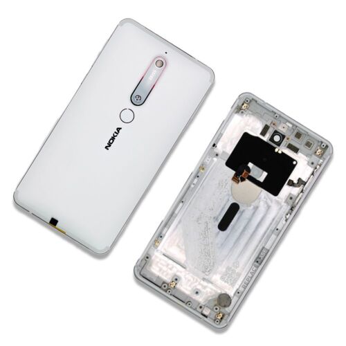 Replacement Rear Housing Assembly Buttons Camera Lens Flash White For Nokia 6.1