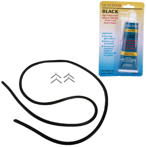 4 Sided Oven Door Rubber Seal Gasket & Silicone Adhesive Glue For Hotpoint