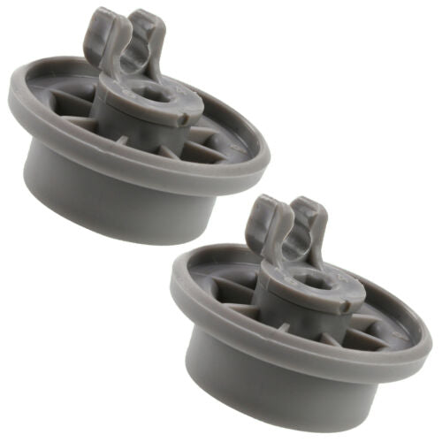 2 x Dishwasher Lower Basket Rail Wheels For Bosch Neff & Siemens Grey 165314