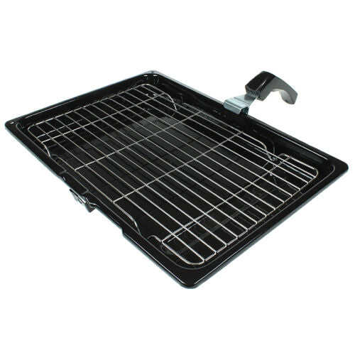 Cooker Oven Grill Pan Tray With Rack & Handle For Caple 380mm X 270mm