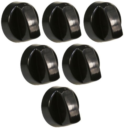 6 X Universal Stoves Belling & New World Cooker Oven Hob Control Knobs Black