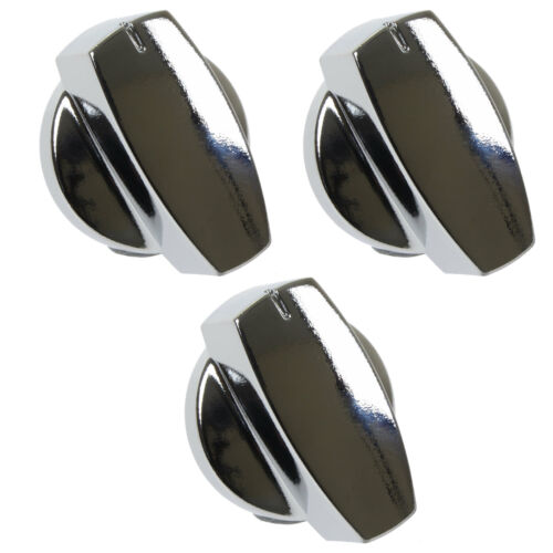 3 Pack Genuine Belling Oven Cooker Gas Hob Control Switch Knobs Silver Chrome