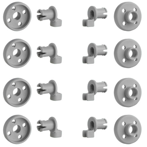 8 x Universal Lower Basket Wheels And Bearing Clips 35mm For Hotpoint Dishwasher