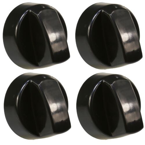 4 X Fully Universal Cooker Oven Hob Black Control Knobs & Adaptors - Fits All