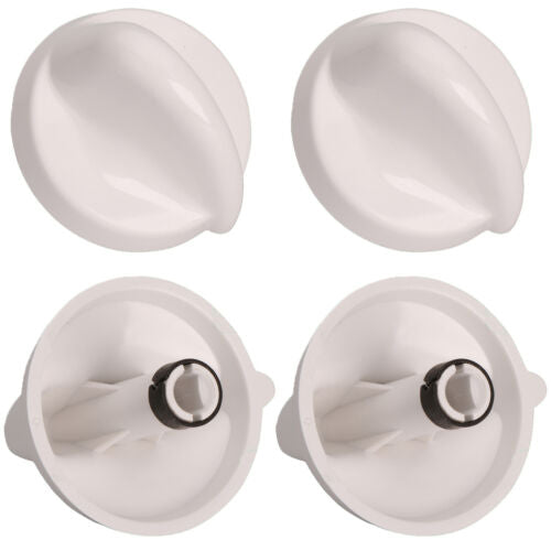 4 x White Cooker Oven Hob Control Knob Button Flame Burner Switch For Belling