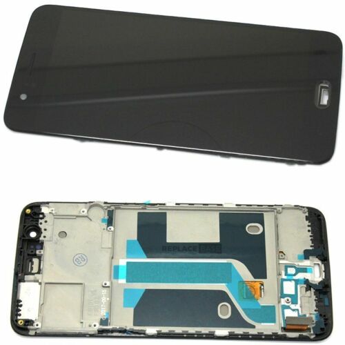 Replacement Screen For OnePlus 5 Black Glass Touch Front Panel + Assembly Frame