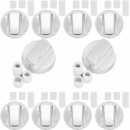 Universal Silver Chrome Control Knob and Adaptors Fits Most Cookers Pack Of 10