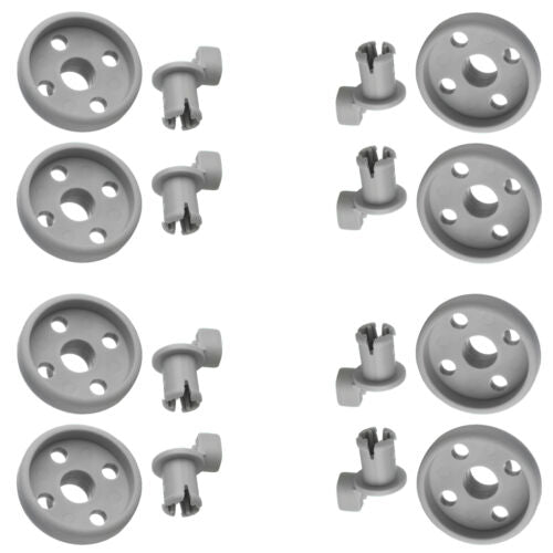 8 x Universal Lower Basket Wheels And Bearing Clips 35mm For Siemens Dishwashers