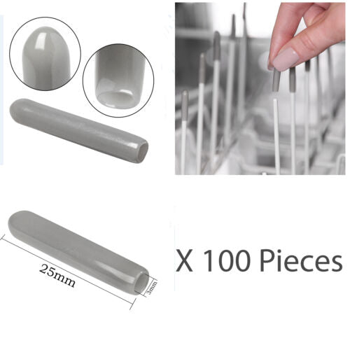 100 x Universal Dishwasher Wire Basket Rack Tip Repair Push Fit Prong Cover Caps