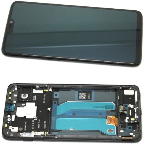 OLED Screen For OnePlus 6 Black Gloss Glass Touch Assembly Frame Part Replace...