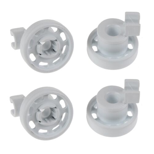 4 x Dishwasher Top Upper Basket Rail Wheels Set For Bosch 7871 6830 - White