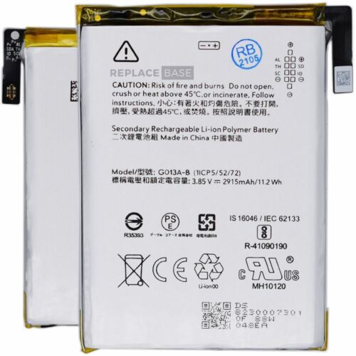 Reclaimed Battery For Google Pixel Replacement GO13A-B 823-00073 2915mAh 11.2Wh